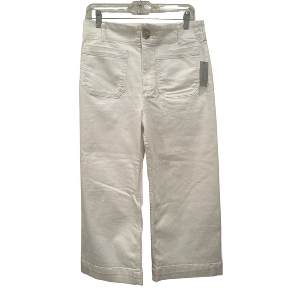 Anthropology Maeve The Colette White Wide Leg Crop Jeans Size 30P - Picture 3 of 9